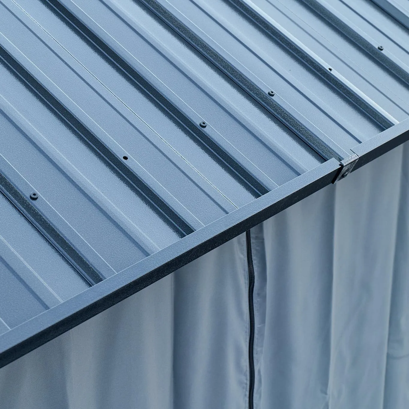 12x12ft Gazebo Double Roof Canopy with Netting and Curtains, Outdoor Gazebo 2-Tier Galvanized Iron Aluminum Frame