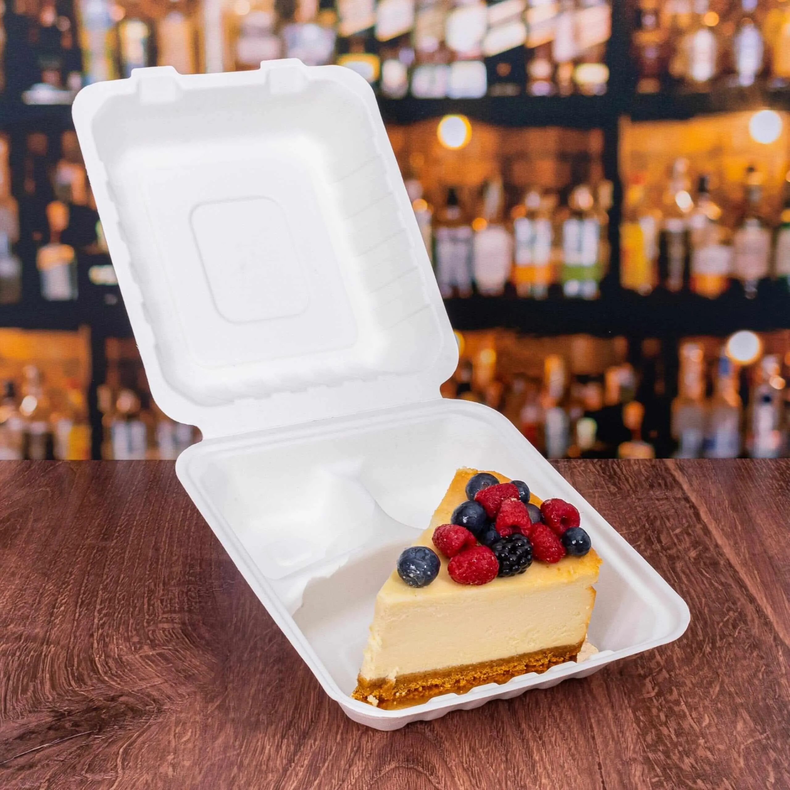 Premium 8x8 White Clamshell Containers - Eco-Friendly and Durable