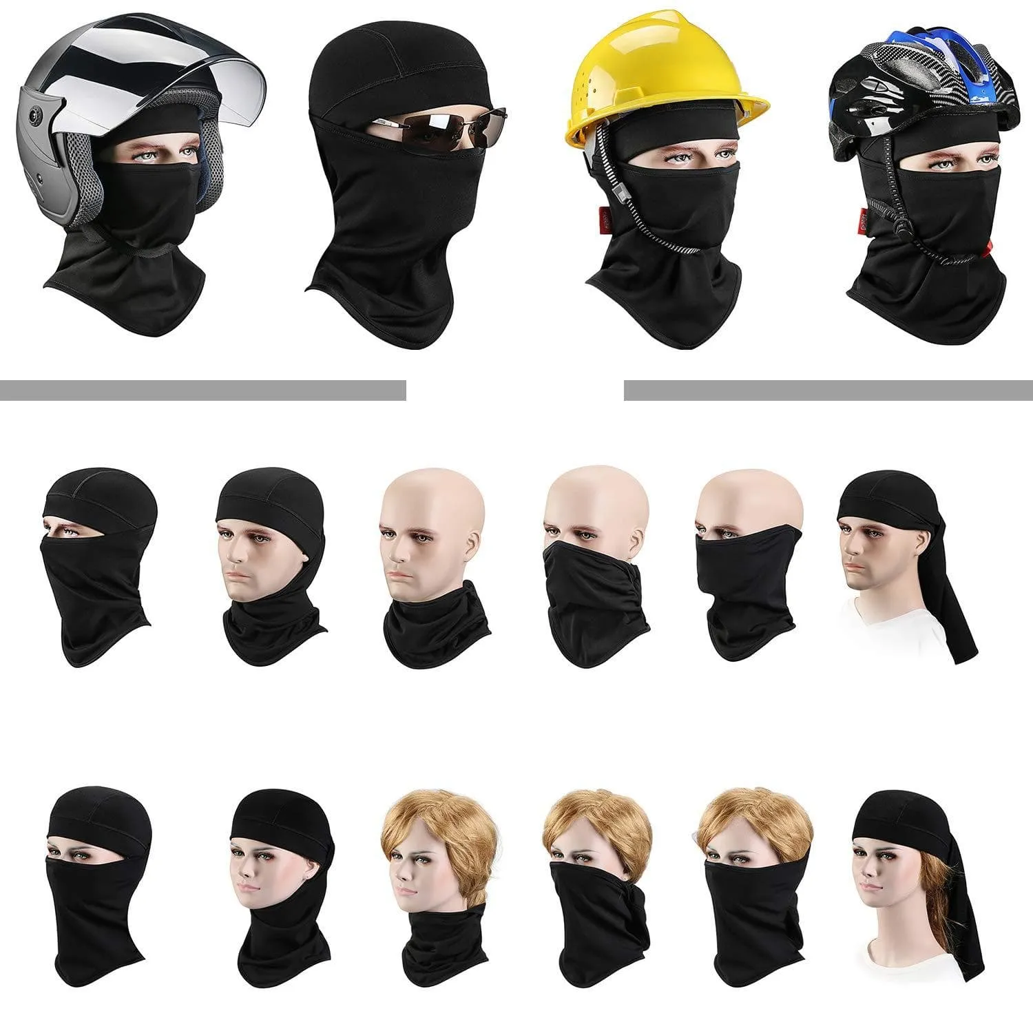 aegend Balaclava Windproof Ski Mask Winter Motorcycle Neck Warmer Tactical Balaclava Hood Polyester Fleece Women Men Youth Snowboard Hat Outdoors Helmet Liner Mask, Black,White,Grey,Pink,1 Piece