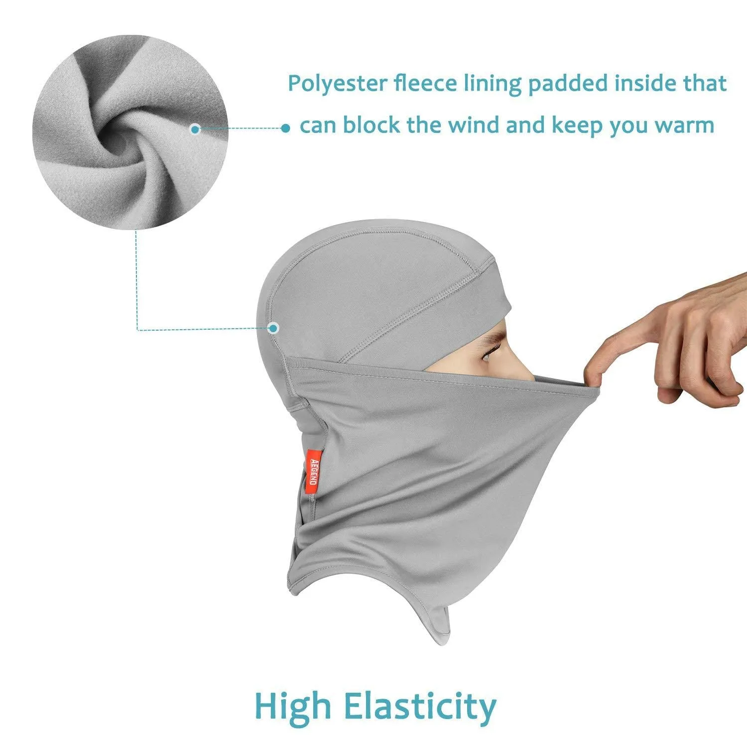 aegend Balaclava Windproof Ski Mask Winter Motorcycle Neck Warmer Tactical Balaclava Hood Polyester Fleece Women Men Youth Snowboard Hat Outdoors Helmet Liner Mask, Black,White,Grey,Pink,1 Piece