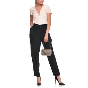 ALEXANDER WANG Pink/Black Crystals and Leather Heiress Pochette Bag