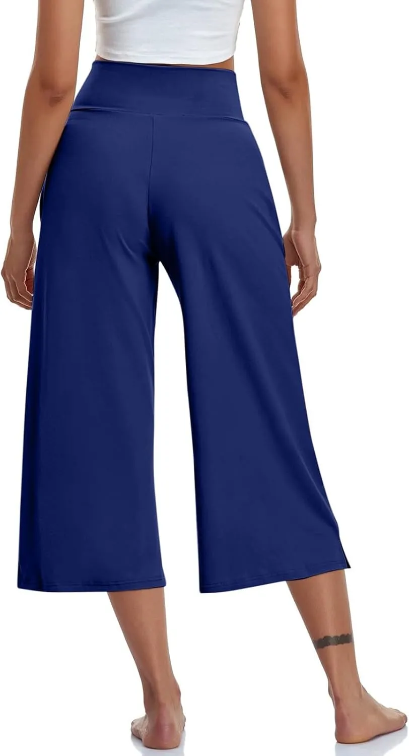 Capris Pants for Women Elastic Waist Petite Short Linen Cotton Capri Pants Stretch Summer Loose Womens Capris Cargo