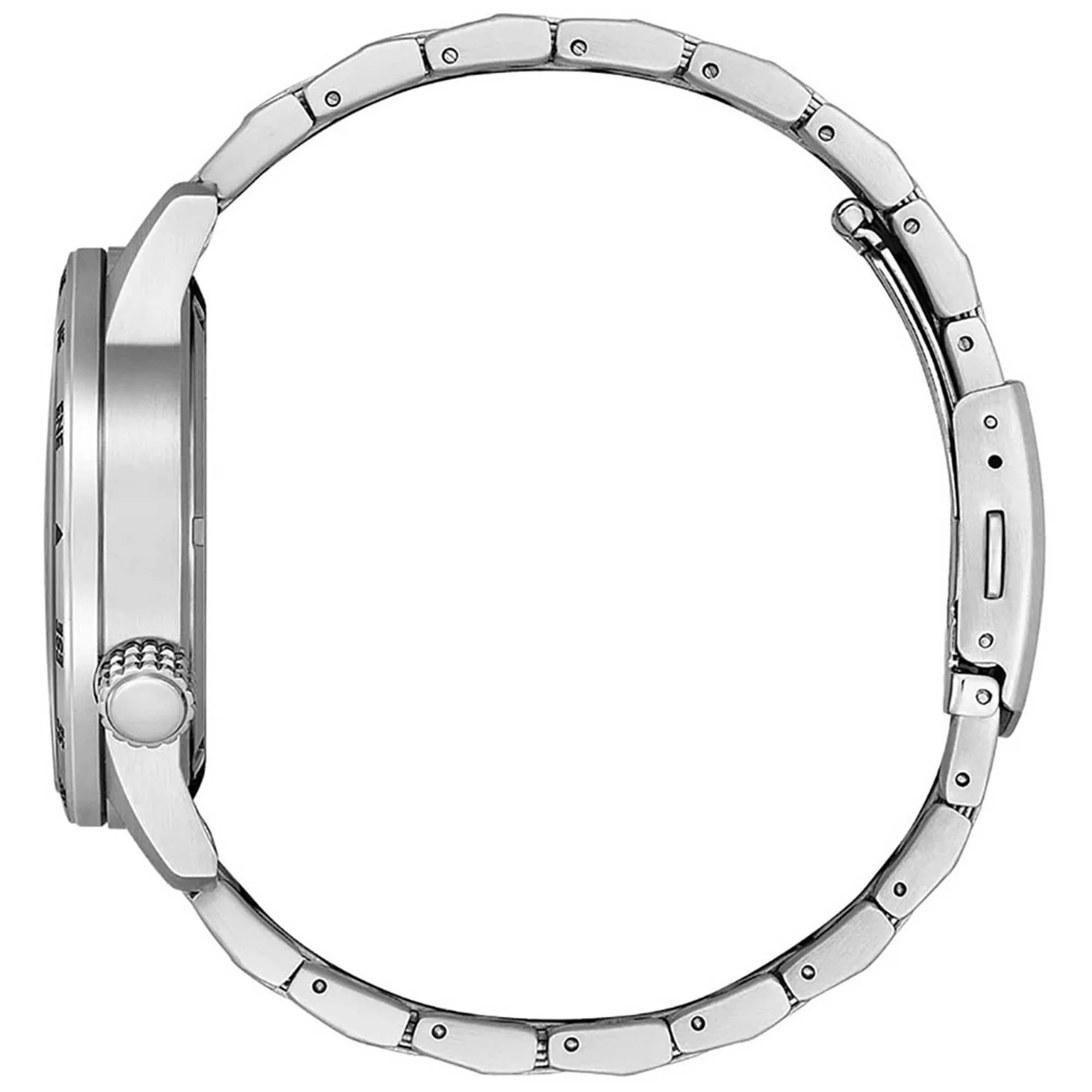 Citizen Men's Watch - Eco-Drive Black Dial Silver Tone Bracelet Compass | BM7550-87E