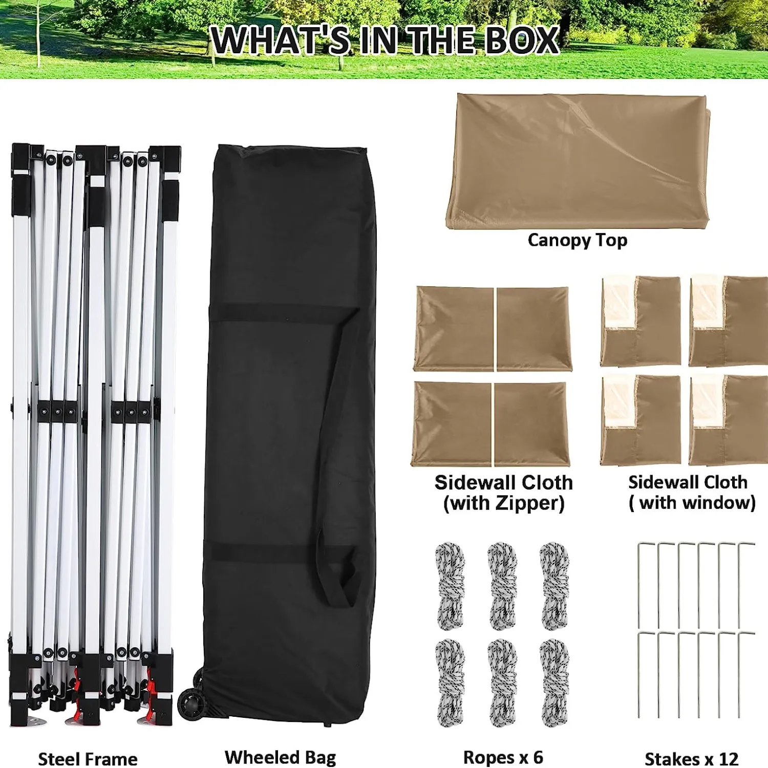 COBIZI 10x20 Pop Up Waterproof Party Tent Canopy with 6 Removable Sidewalls