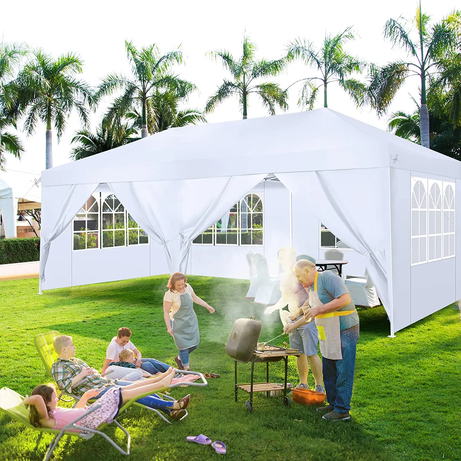COBIZI 10x20 Pop Up Waterproof Party Tent Canopy with 6 Removable Sidewalls