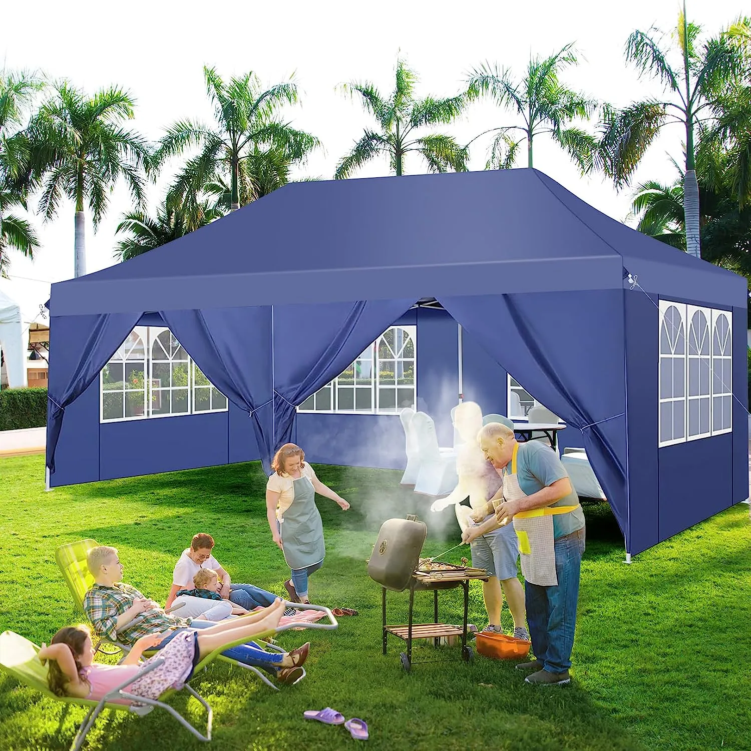 COBIZI 10x20 Pop Up Waterproof Party Tent Canopy with 6 Removable Sidewalls