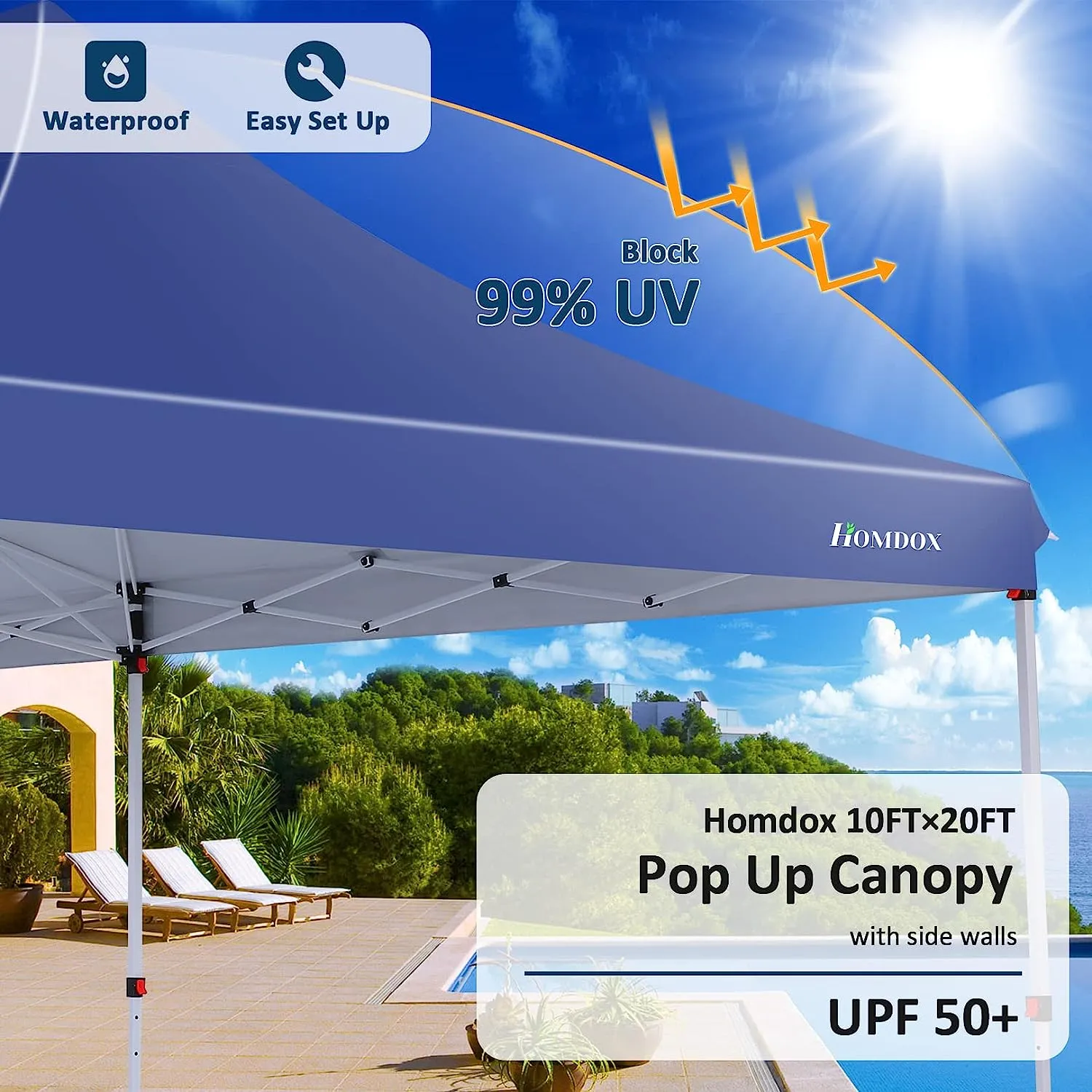 COBIZI 10x20 Pop Up Waterproof Party Tent Canopy with 6 Removable Sidewalls