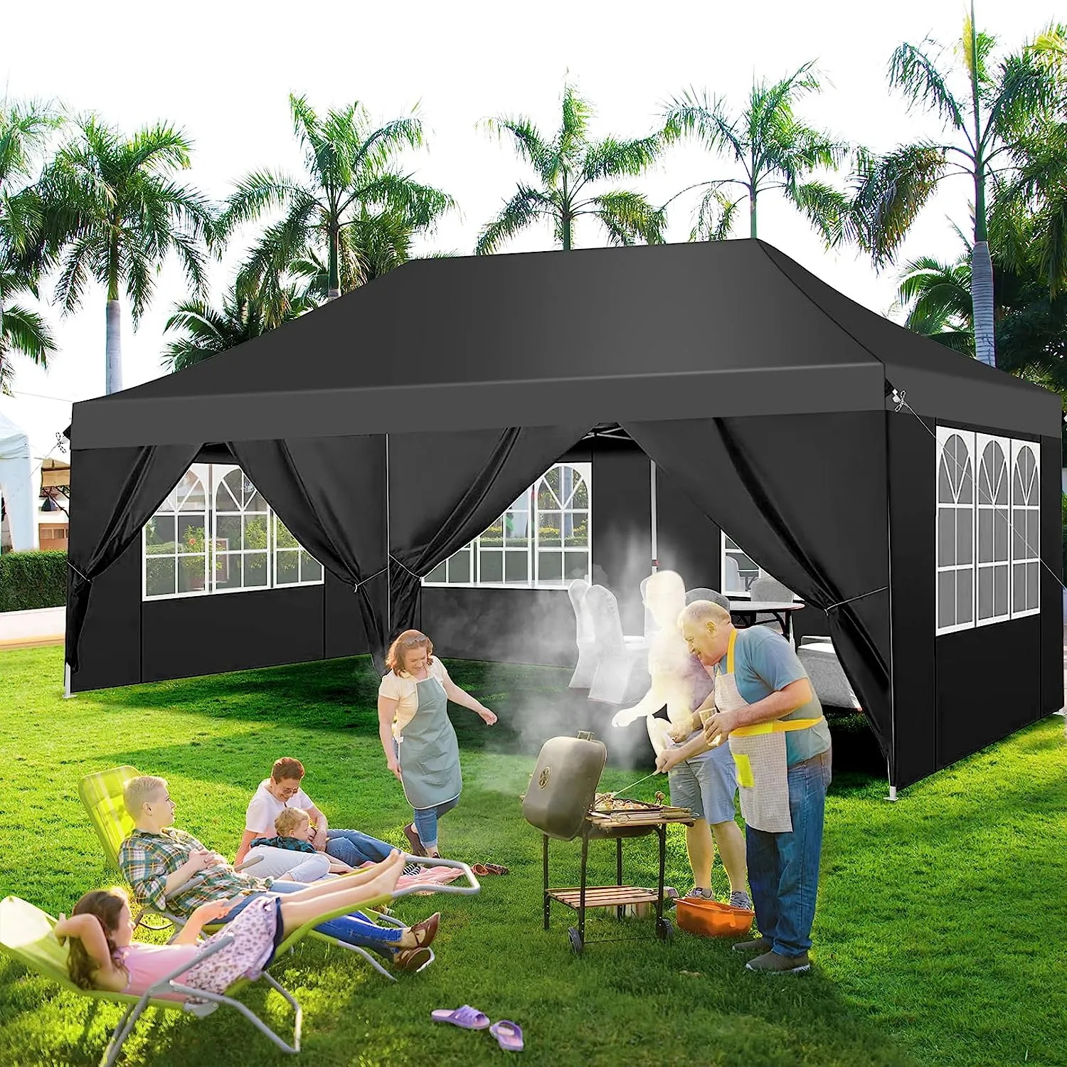 COBIZI 10x20 Pop Up Waterproof Party Tent Canopy with 6 Removable Sidewalls