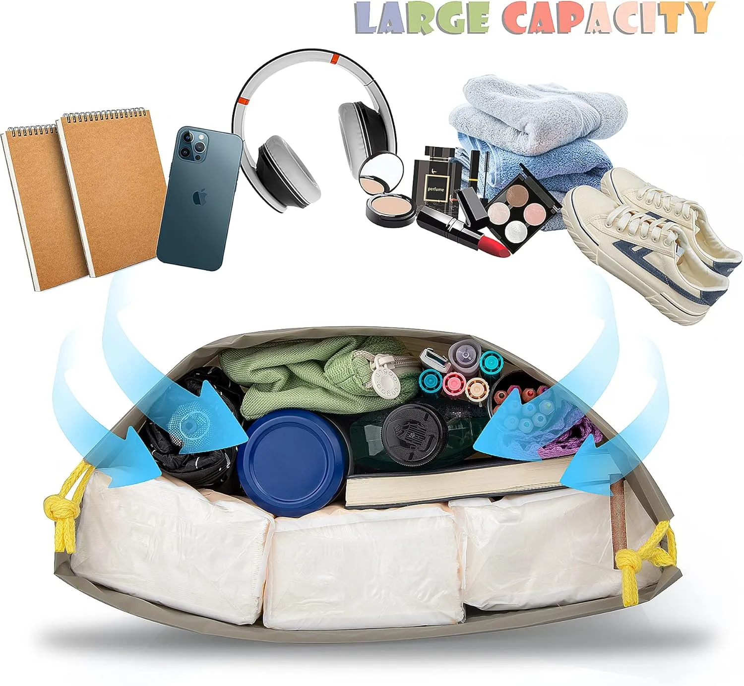 Coolzon 8 PCS Sac  Cordon Impermable, PE Sacs de Rangement tanche Sacs Piscine Voyage Gym Sport Enfant Portable Sac Linge Organiseurs Pochette pour Vtements Chaussures 8 Modles 3 Tailles