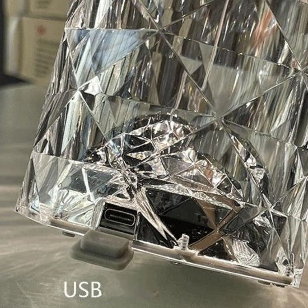 Crystal White LED USB Dimmable 3- Colour Table Lamp