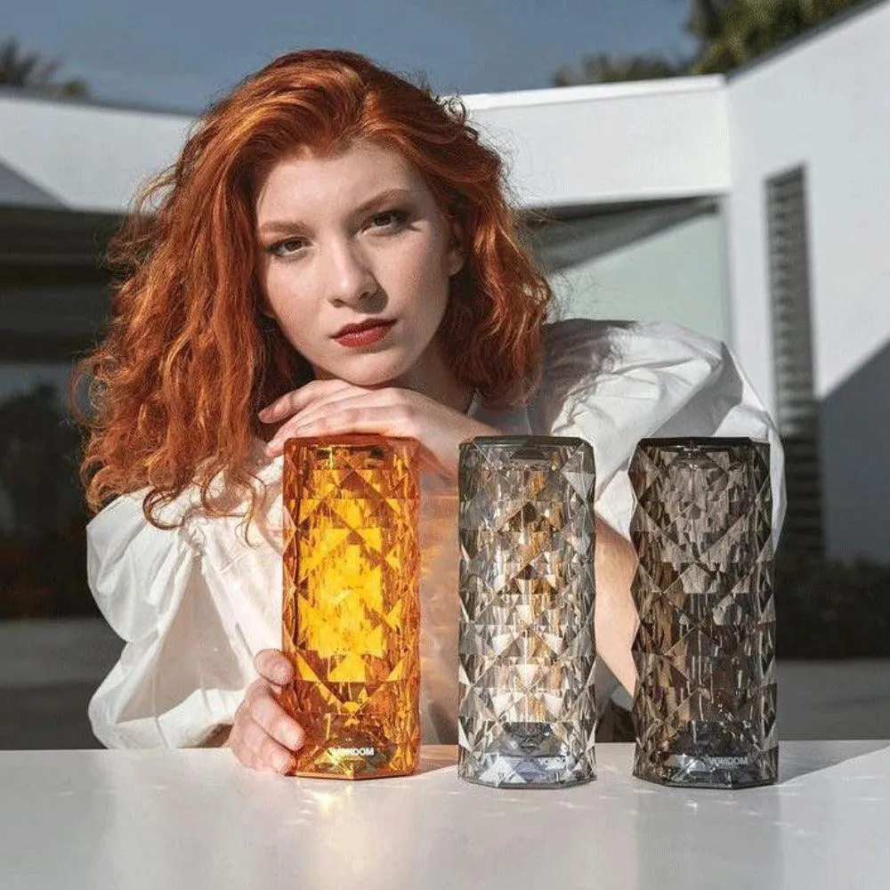 Crystal White LED USB Dimmable 3- Colour Table Lamp