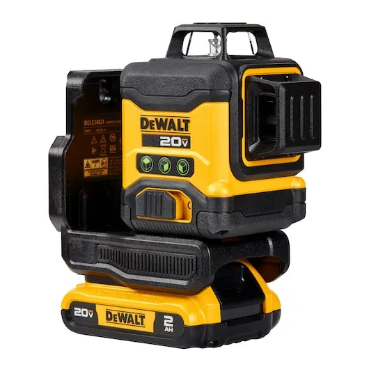DeWalt DCLE34031D1  /- 1/8 in @ 30 ft Green 3 x 360 deg Laser Kit