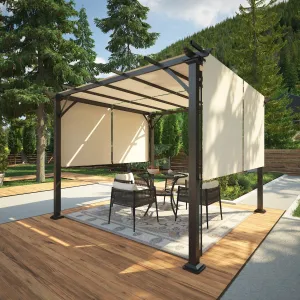 Eagle Peak 10Ftx10Ft Metal Pergola with Polyester Top