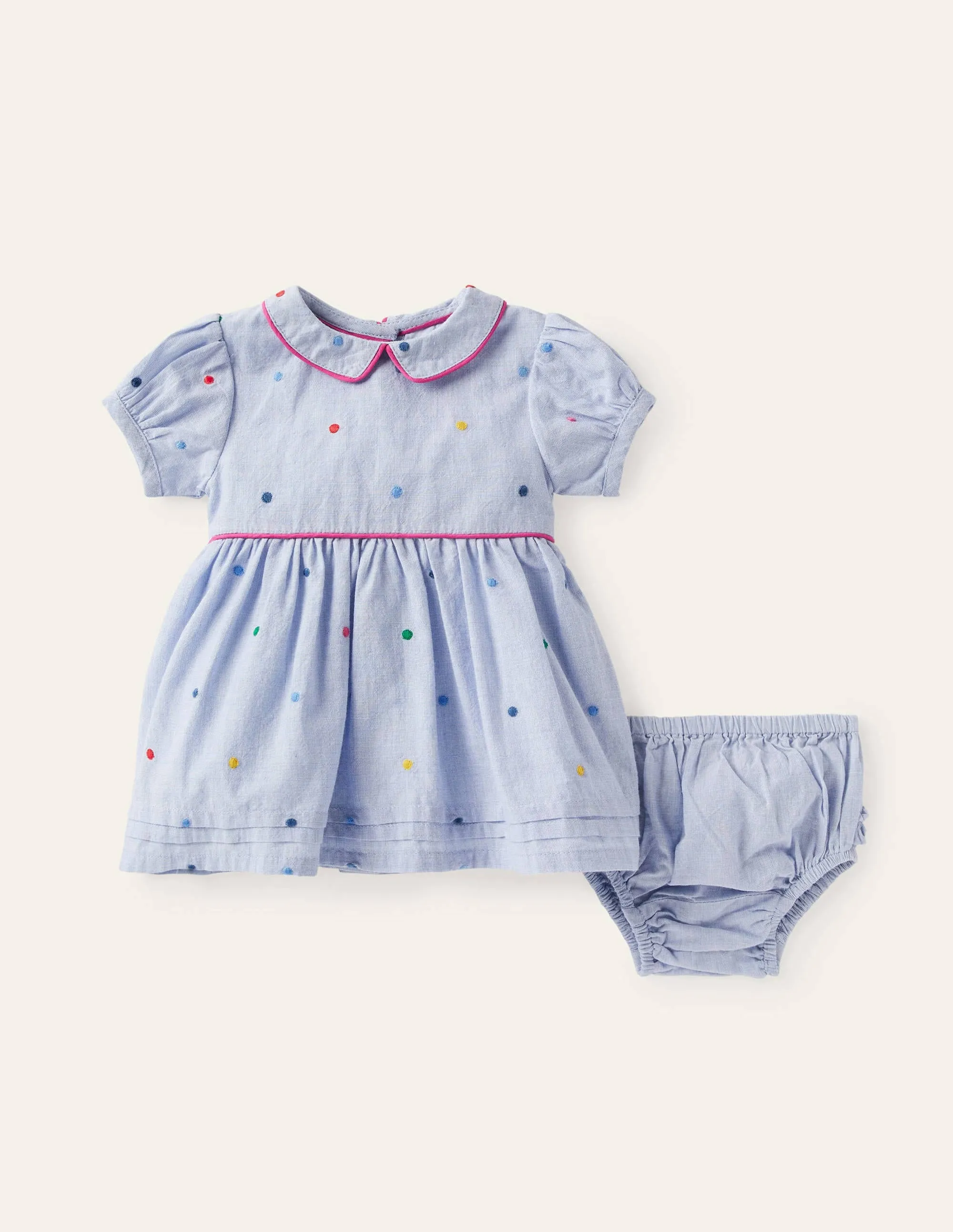 Embroidered Spot Dress-Multi Embroidered Spot