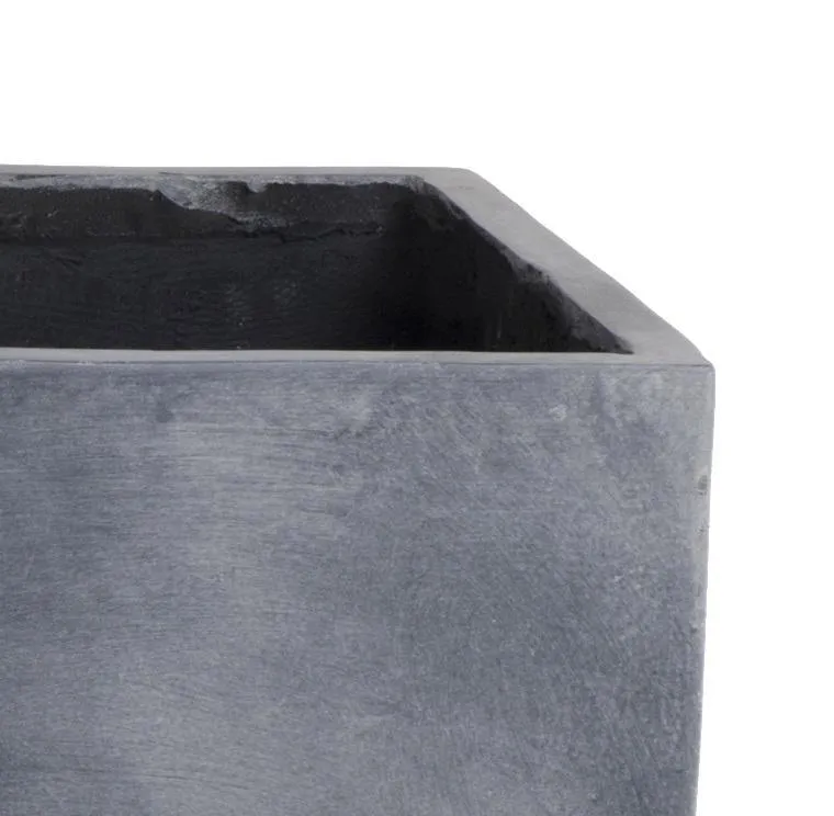 Fiberglass Column Planter with Lead Finish - 20"W