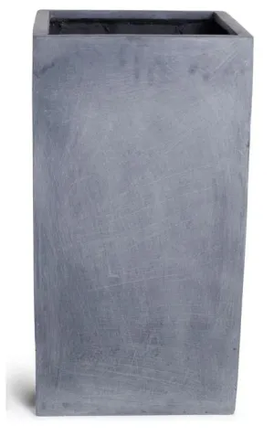 Fiberglass Column Planter with Lead Finish - 20"W