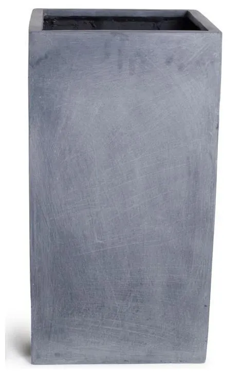 Fiberglass Column Planter with Lead Finish - 20"W