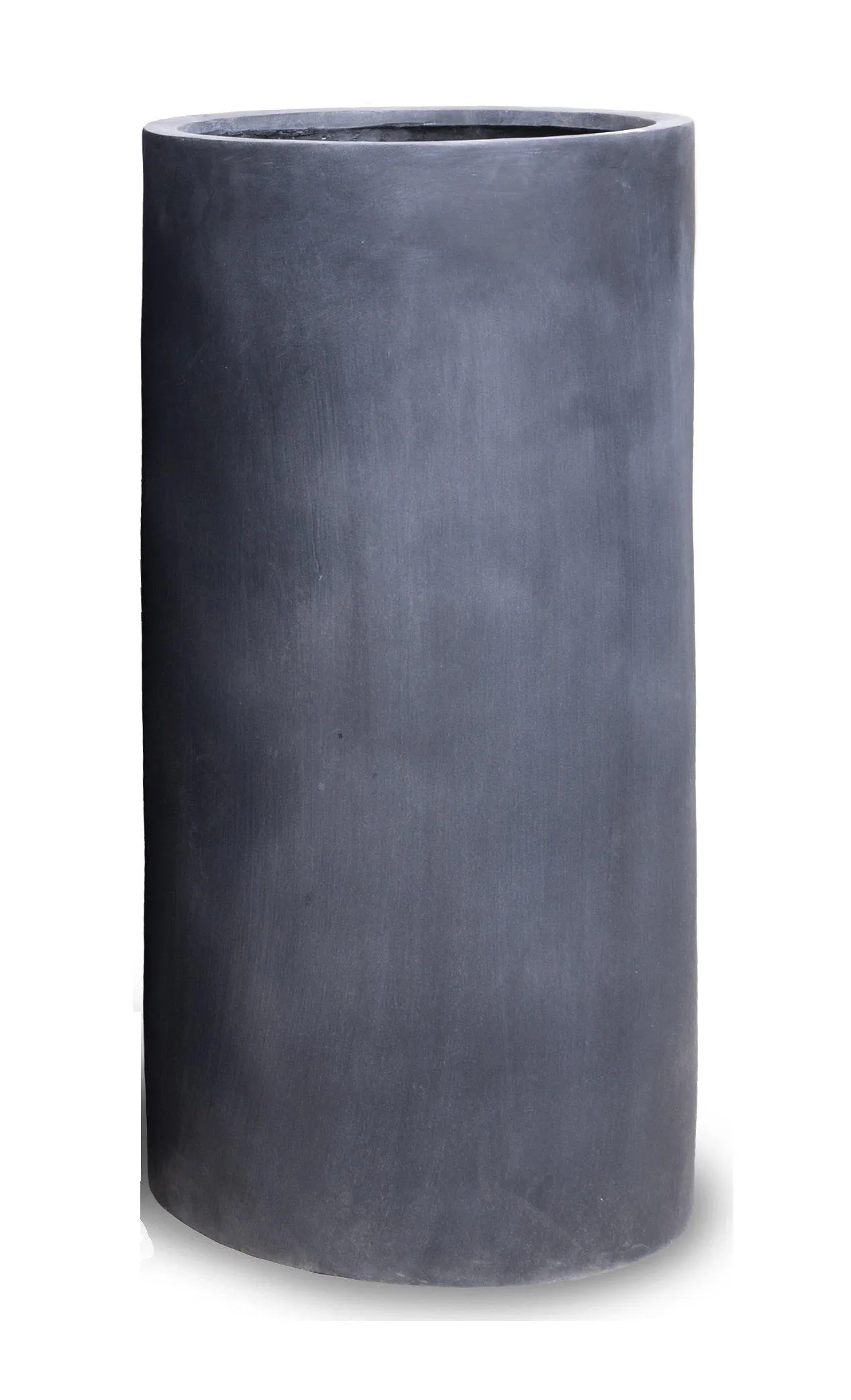 Fiberglass Cylinder Tall Planter with Lead Finish - 16"W