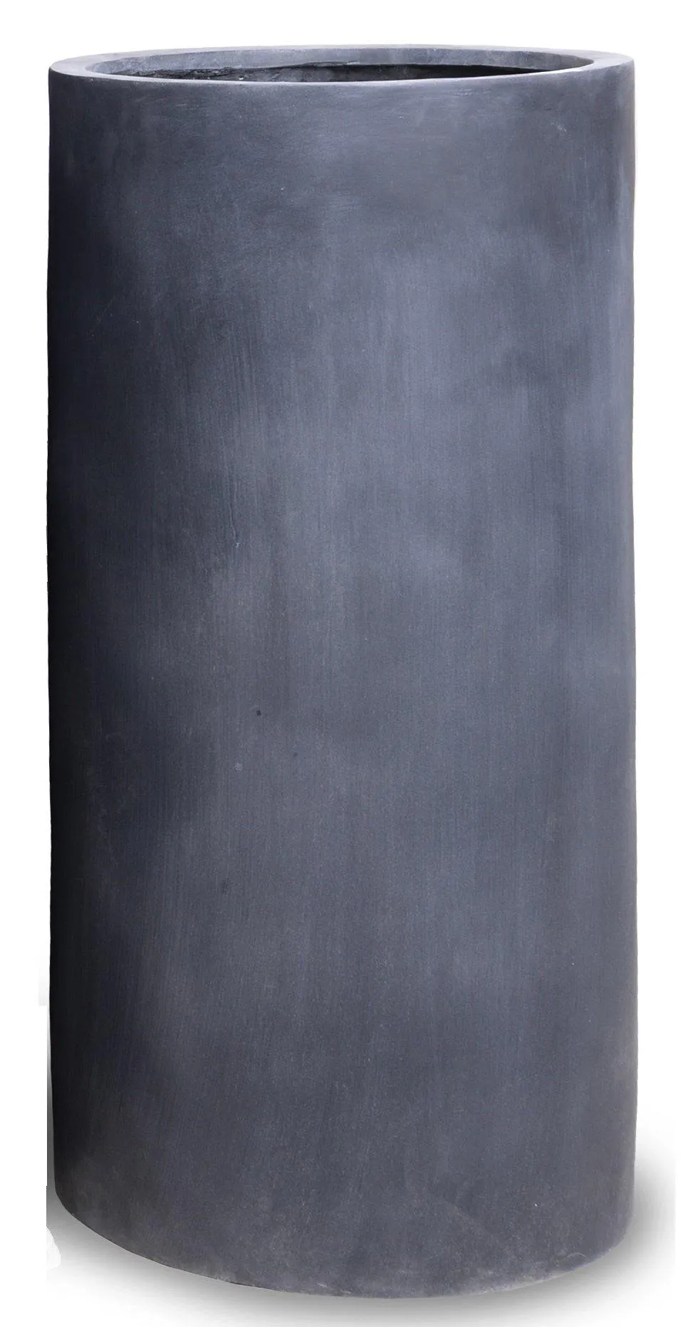 Fiberglass Cylinder Tall Planter with Lead Finish - 20"W