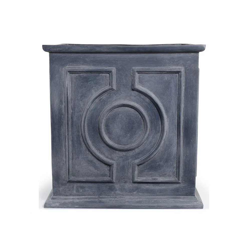 Fiberglass Decorative Cube Planter with Lead Finish - 16"W