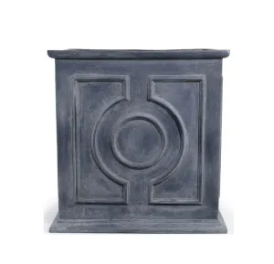 Fiberglass Decorative Cube Planter with Lead Finish - 16"W