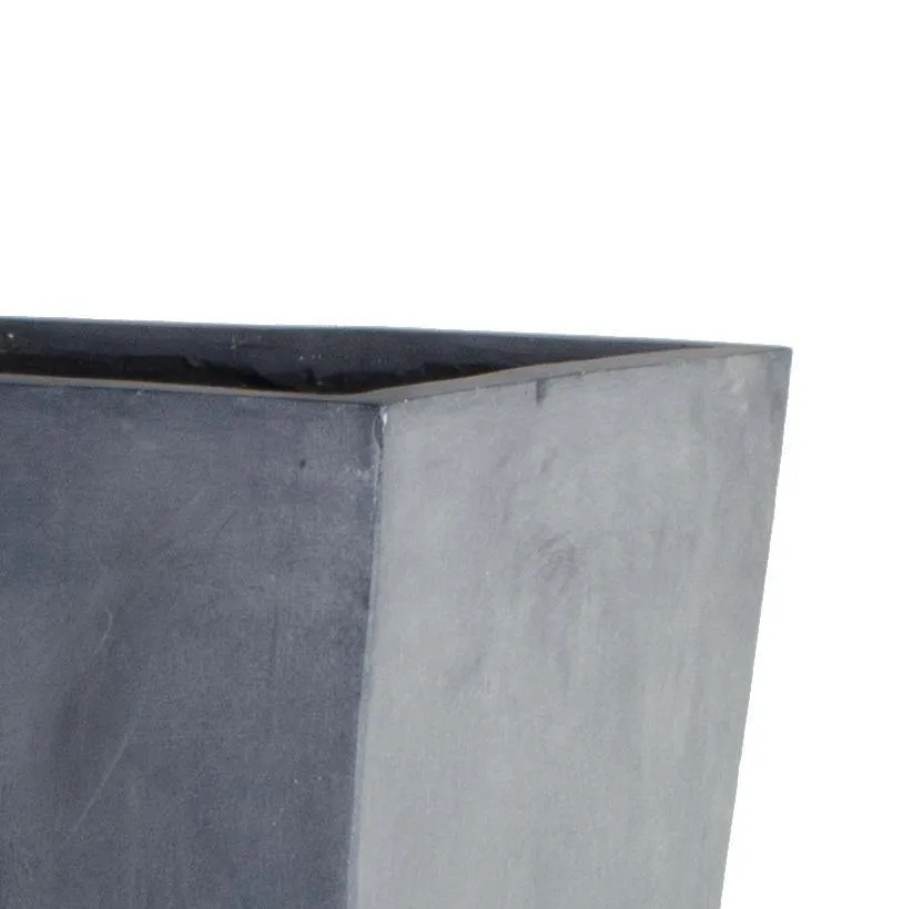 Fiberglass Tapered Column Planter with Lead Finish - 15.5"W