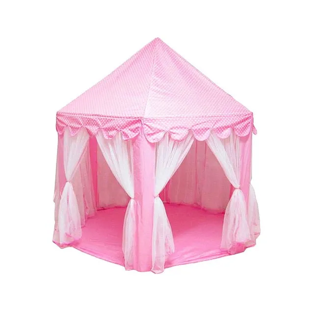 Girl Princess Castle Toy Tent Portable Foldable Children Play House Indoor Children's Tent Outdoor Wigwam Little House Kids Tent