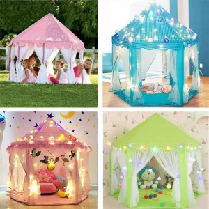 Girl Princess Castle Toy Tent Portable Foldable Children Play House Indoor Children's Tent Outdoor Wigwam Little House Kids Tent