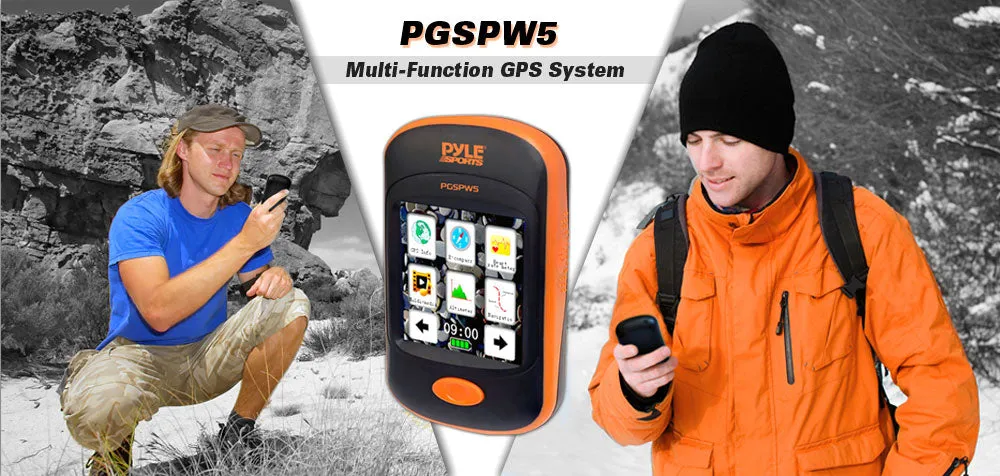 Gps Navigation Sporting Unit With Built-In Mp3 Player, Pedometer, Speedometer, Altimeter, Barometer, Compass, Weather Forecasting, Lcd Touchscreen Display  Flash Memory