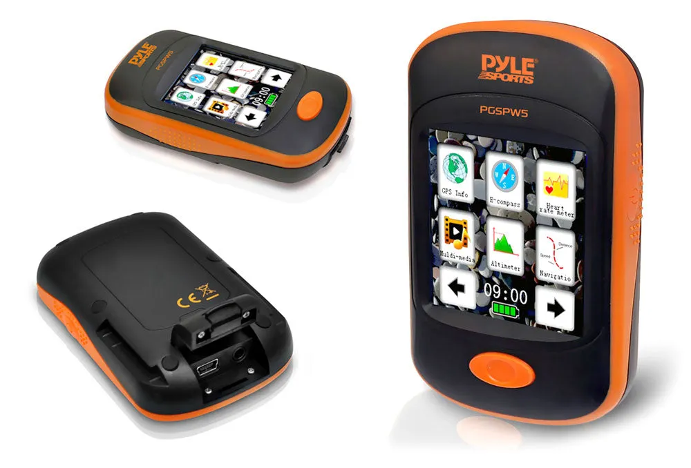 Gps Navigation Sporting Unit With Built-In Mp3 Player, Pedometer, Speedometer, Altimeter, Barometer, Compass, Weather Forecasting, Lcd Touchscreen Display  Flash Memory