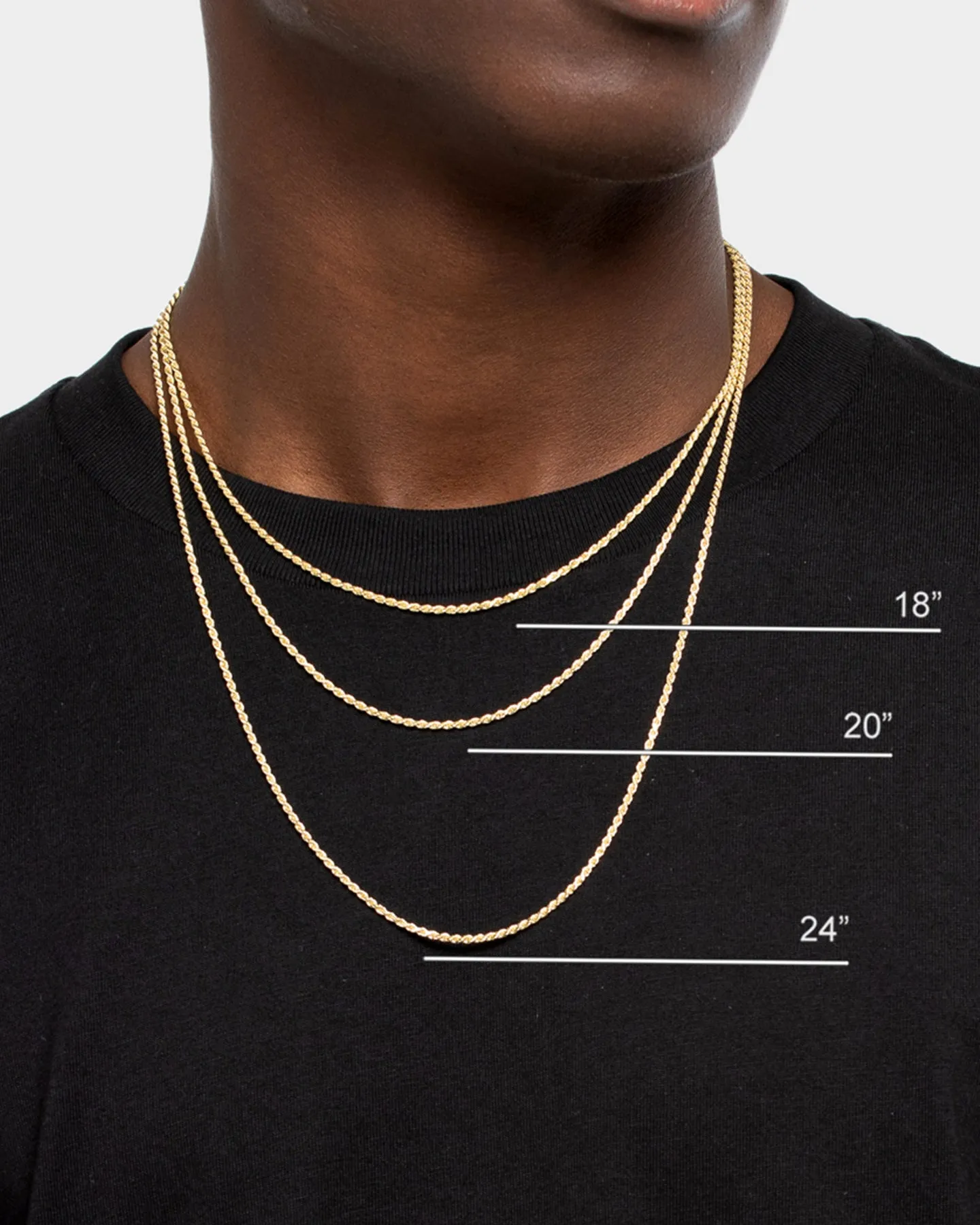 House Of Auric Rope 2mm 20" Chain 18k Gold Vermeil