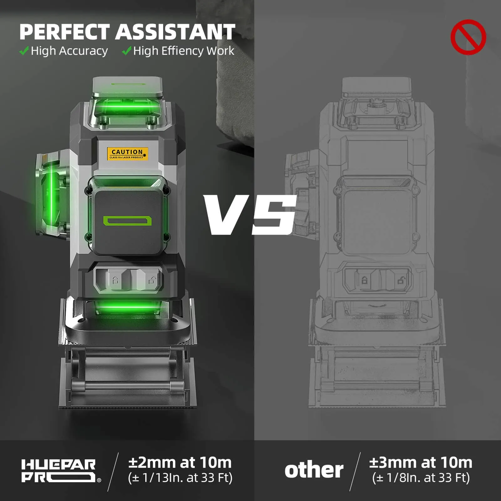 Huepar Pro ZK04CG High-Precision Green Laser Level Tool