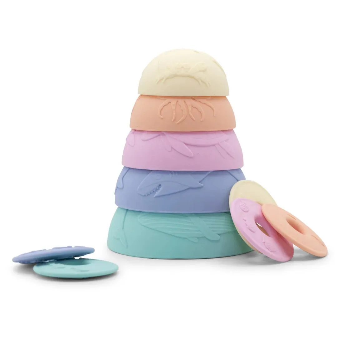 Jellystone Ocean Stacking Cups - Rainbow Pastel