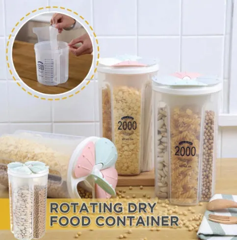 Kitchen Storage - Transparent Sealed Cans / Jars / Storage Box 4 Section