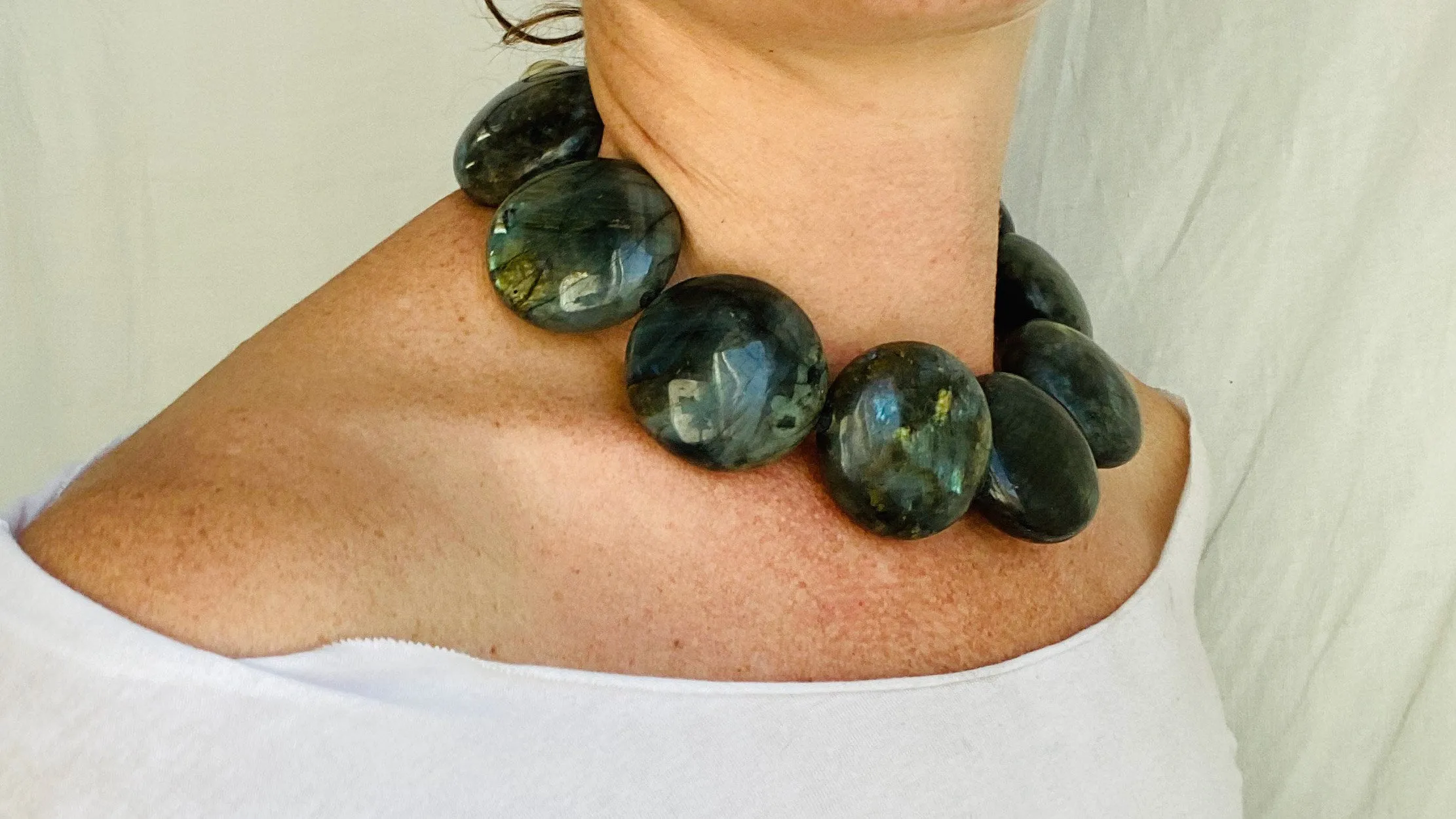 Labradorite Necklace. Sterling Silver.