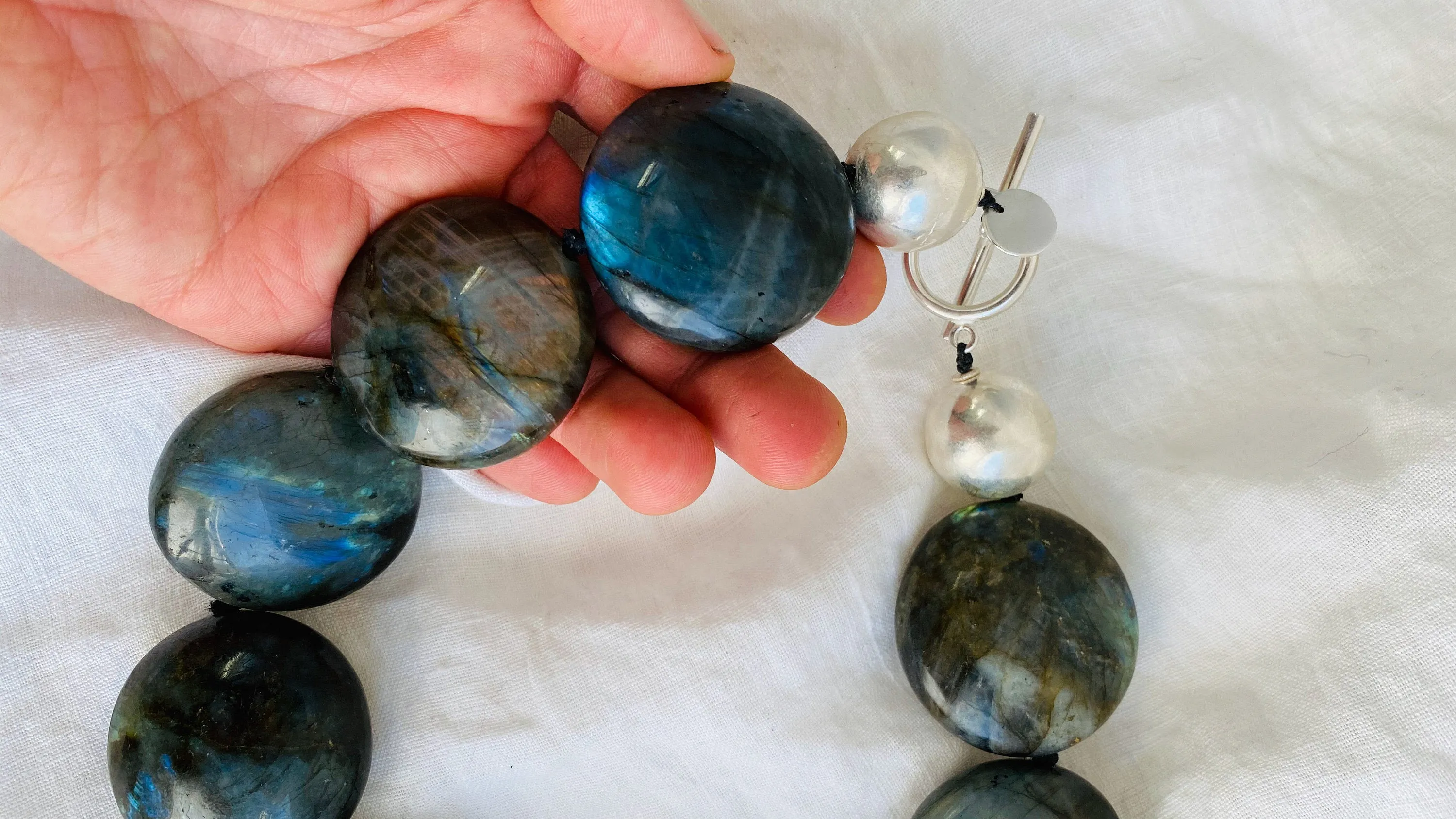 Labradorite Necklace. Sterling Silver.