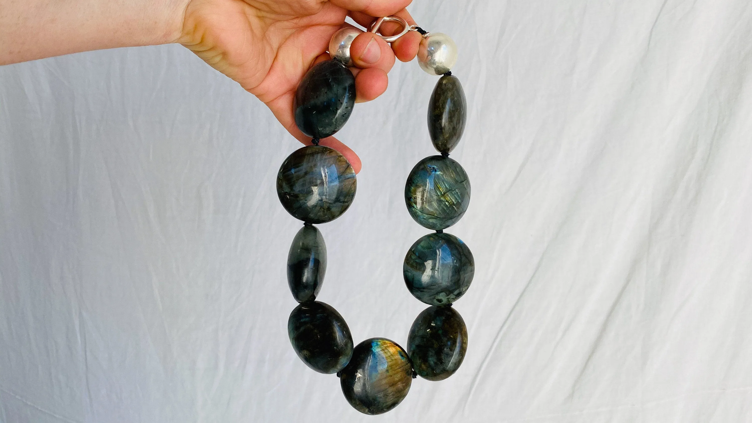 Labradorite Necklace. Sterling Silver.