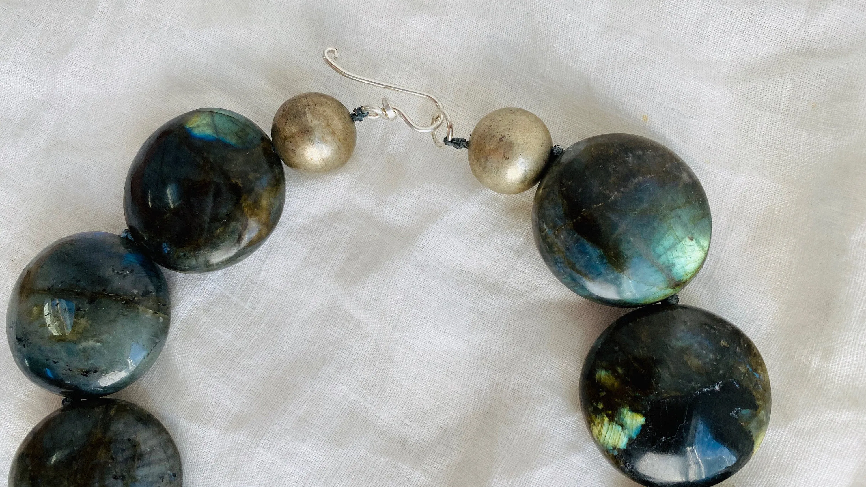 Labradorite Necklace. Tibetan Cross