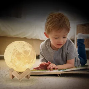 LED Rechargeable 3D Print Moon Touch Lamp