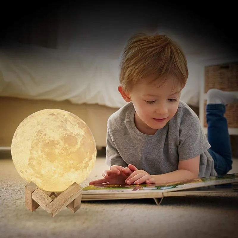 LED Rechargeable 3D Print Moon Touch Lamp