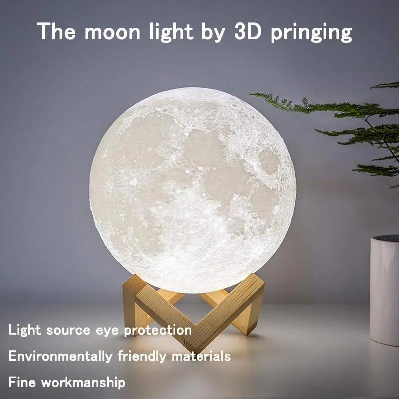 LED Rechargeable 3D Print Moon Touch Lamp