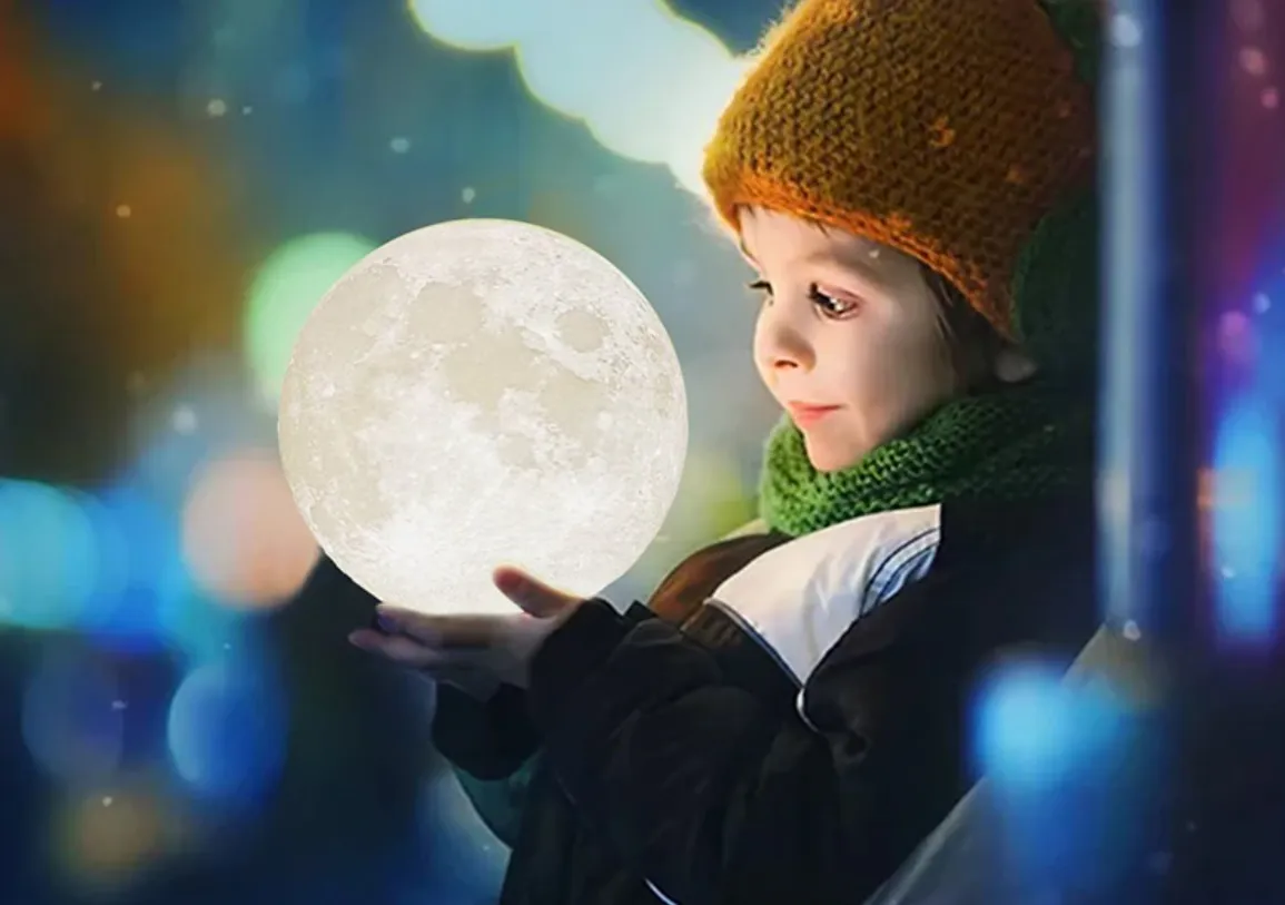 LED Rechargeable 3D Print Moon Touch Lamp