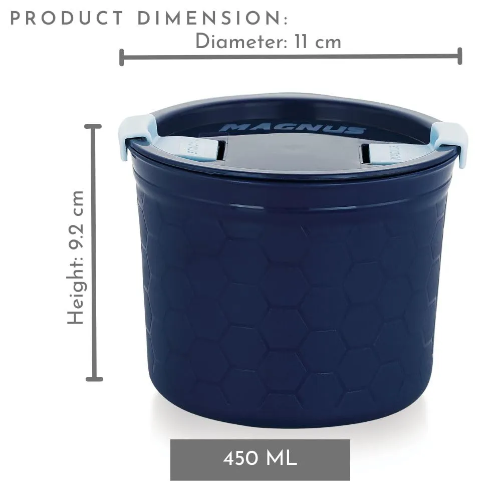 Magnus Steel, Plastic Utility Container - 450 ml  (Pack of 2, Black, Blue)