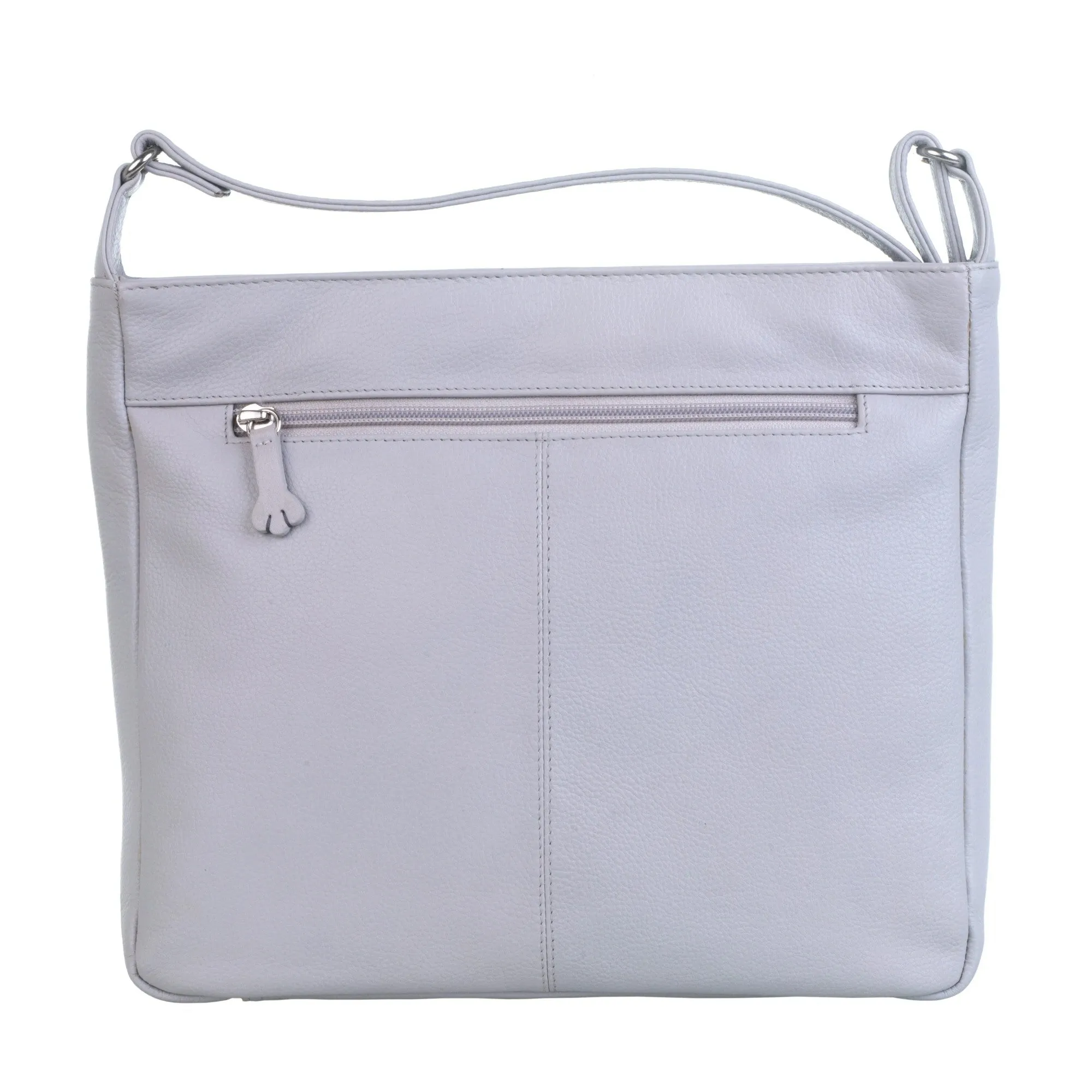 Mala Leather Grey Hamish's Cat House Compact Cross Body Bag
