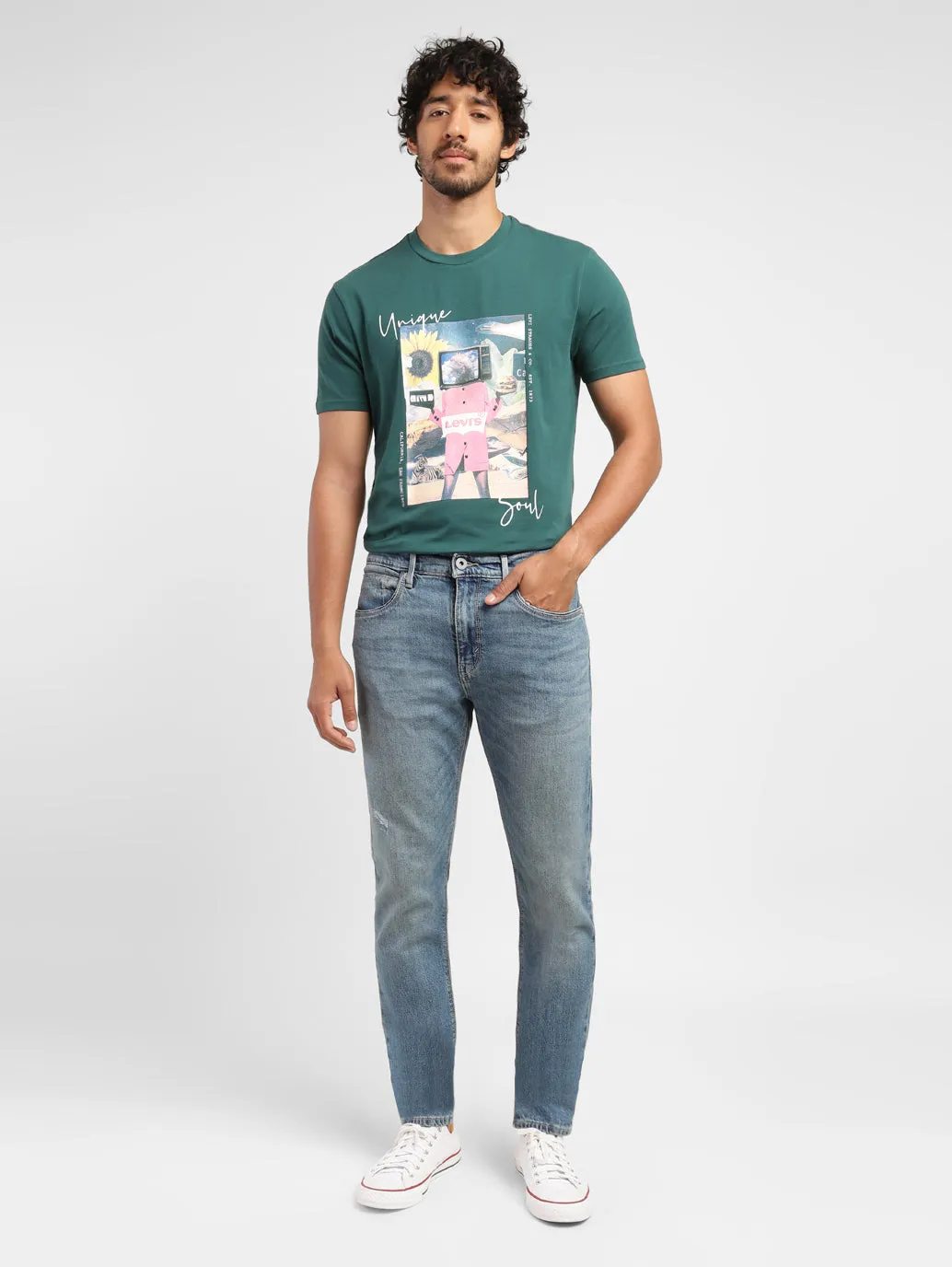 Men's 512 Blue Slim Fit Mid Rise Jeans