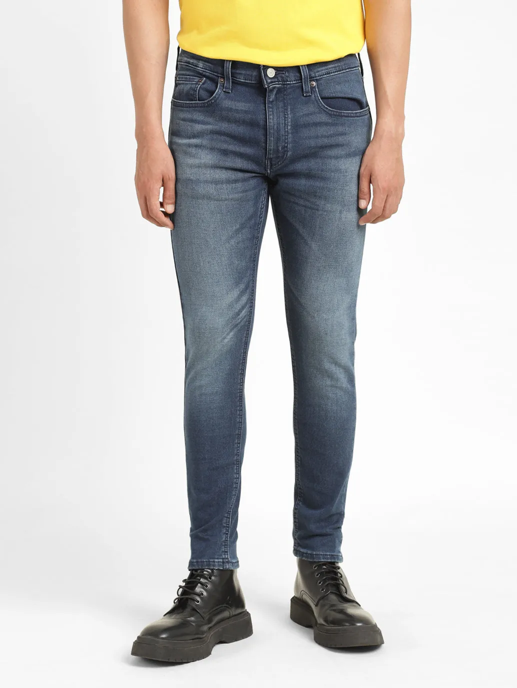 Men's Mid Indigo Skinny Fit Mid Rise Jeans