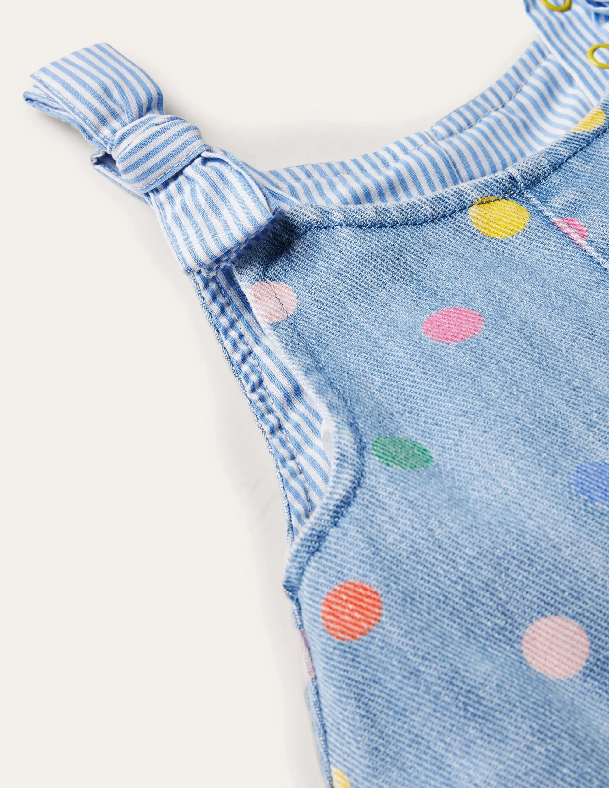 Multi Spot Dungarees-Chambray Multi Spot