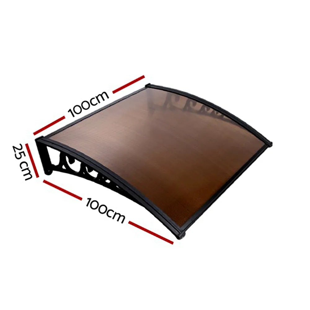 Outdoor DIY Door Window Awning French Style Cafe Canopy Sun Shield Rain Cover Brown 1 x 1m