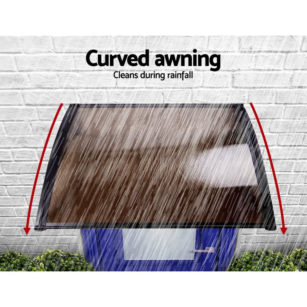 Outdoor DIY Door Window Awning French Style Cafe Canopy Sun Shield Rain Cover Brown 1 x 1m