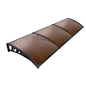 Outdoor DIY Door Window Awning French Style Cafe Canopy Sun Shield Rain Cover Brown 1 x 3m